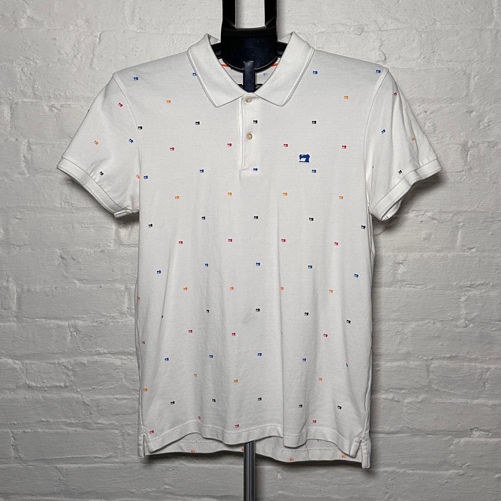 Scotch & Sofa Men's White Logo Polo Shirt